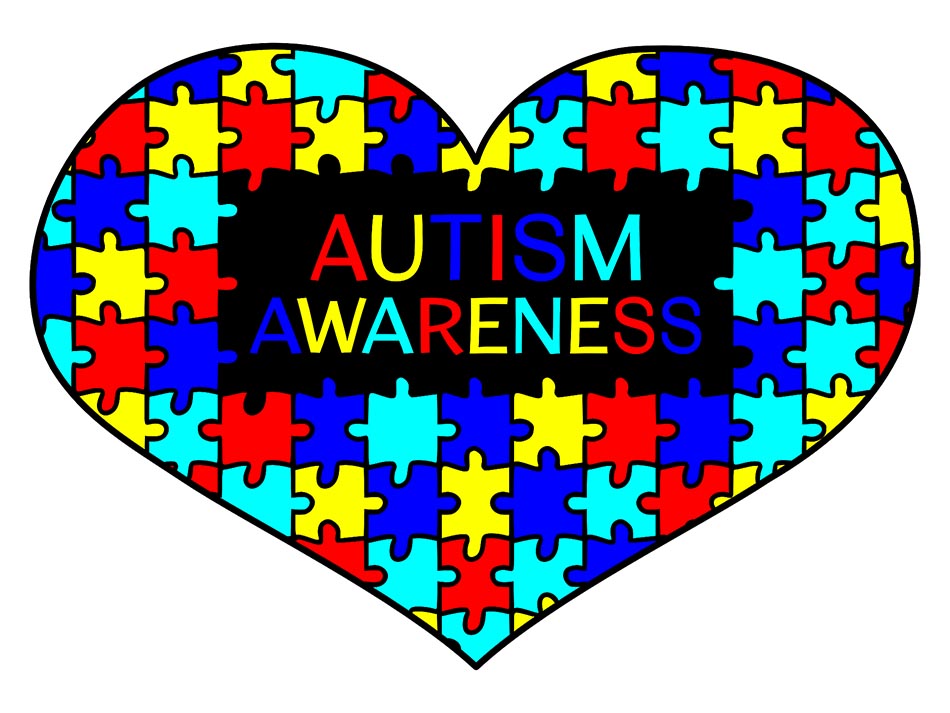 Bild på hjärta uppbyggt av många pusselbitar. Symboliserar autism.