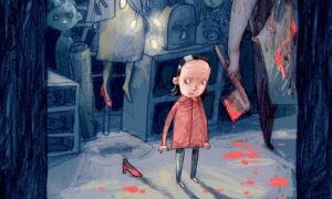 Barn i sagobok i hemsk miljö. Pressbild Malmö universitet