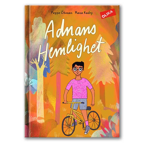 Bokomslag med pojke på cykel