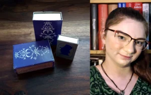 Collage av tändsticksaskar och en bild på Fatima