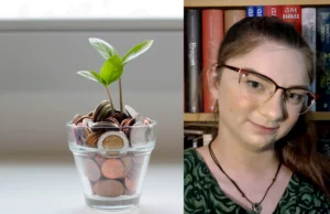 Växt som växer ur pengar