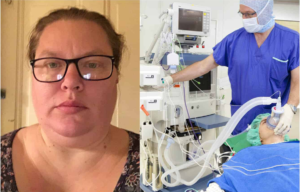 Montage: Porträtt Maria Nilsson, läkare med patient.
