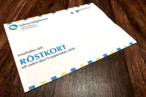 röstkortet för svenska valet 2018