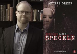 Anders Green med sin bok Monstret bakom spegeln