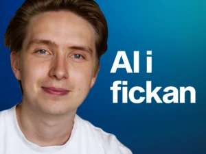 Mattias och texten "AI i fickan"